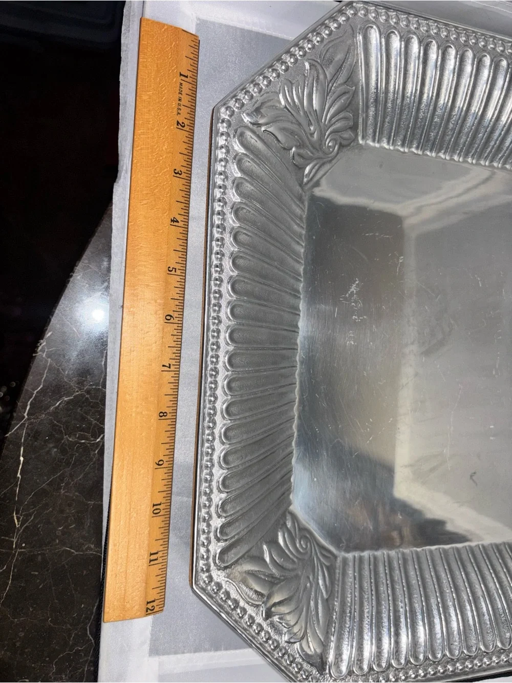 Lenox Butler's Pantry 14.5 Inch Square Aluminum Serving Platter Tray